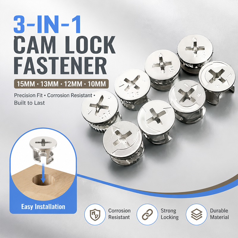 Furniture Knock Down Hardware - Knock-Down Furniture Fitting 3-in-1 Eccentric Wheel