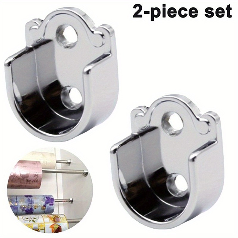 Furniture Rails Hardware - Heavy-Duty Metal U-Shaped Rod Brackets -