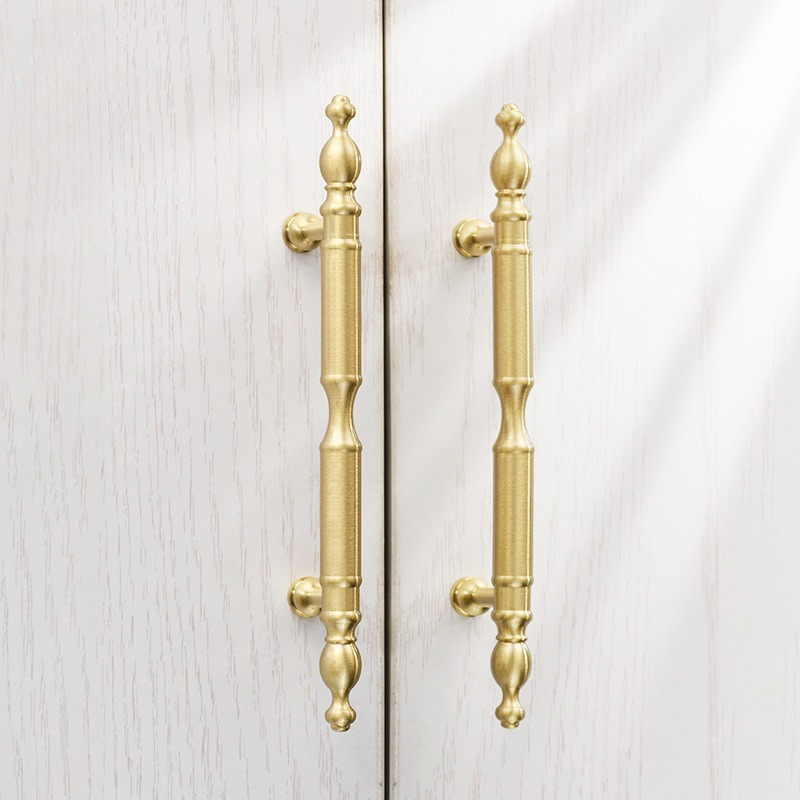 Furniture And Kitchen Hardware Fitting - European Solid Brass Furniture Handles Golden