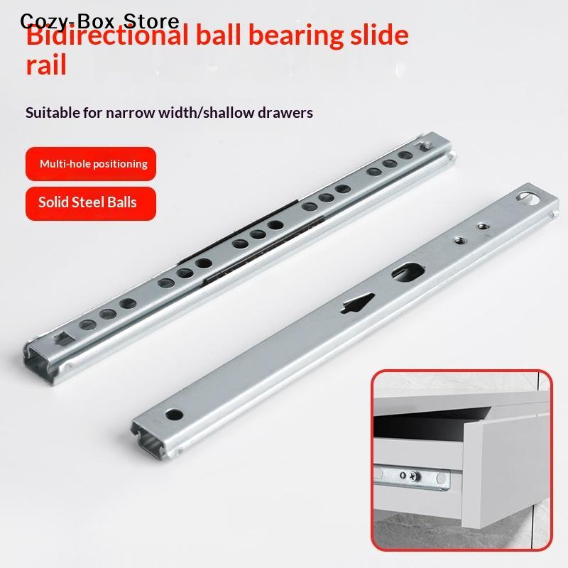 Furniture Rails Hardware - [ZY]2Pcs Kitchen Cupboard Drawer Slides 17mm