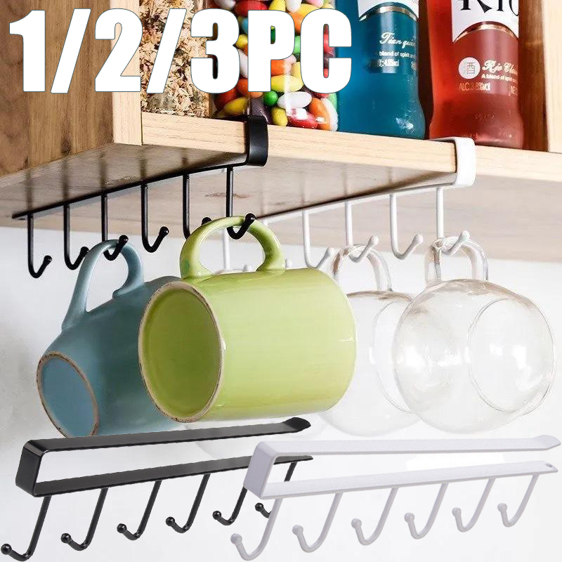 Furniture Hardware Accessories - 1/2/3PC 6 Hooks Kitchen Cabinet Storage