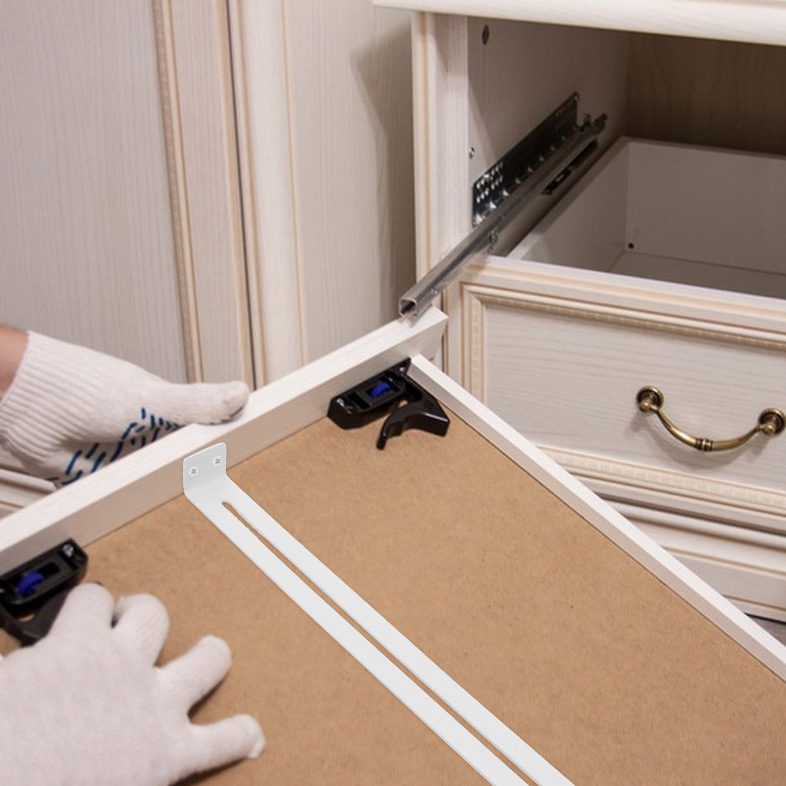 2Pcs Drawer Support Brackets K - огляд і ціна Furniture Rails Hardware