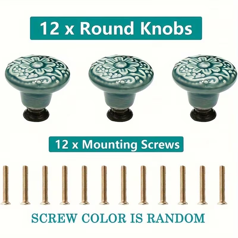 12pcs Ceramic Cabinet Knobs, F - огляд і ціна Furniture Hardware Manufacturer