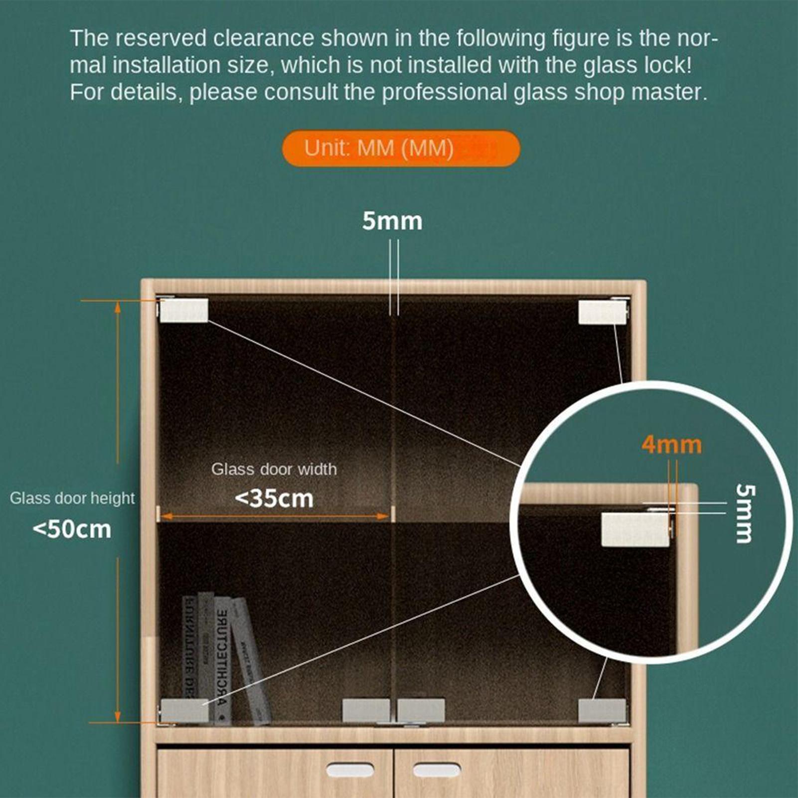 2pcs Non-Perforated Glass Door - огляд і ціна Furniture Hardware Display