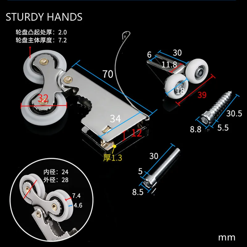 Wardrobe Sliding Door Pulley H - огляд і ціна Furniture And Kitchen Hardware Fitting
