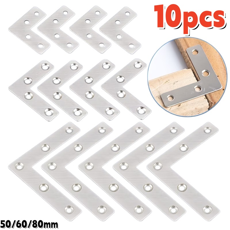 10Pcs Stainless Steel Flat Cor - огляд і ціна Furniture Hardware Connectors